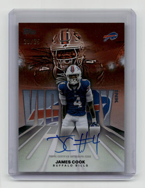 2026 Topps Flagship #VI-JC James Cook Victory Ink Orange #/25