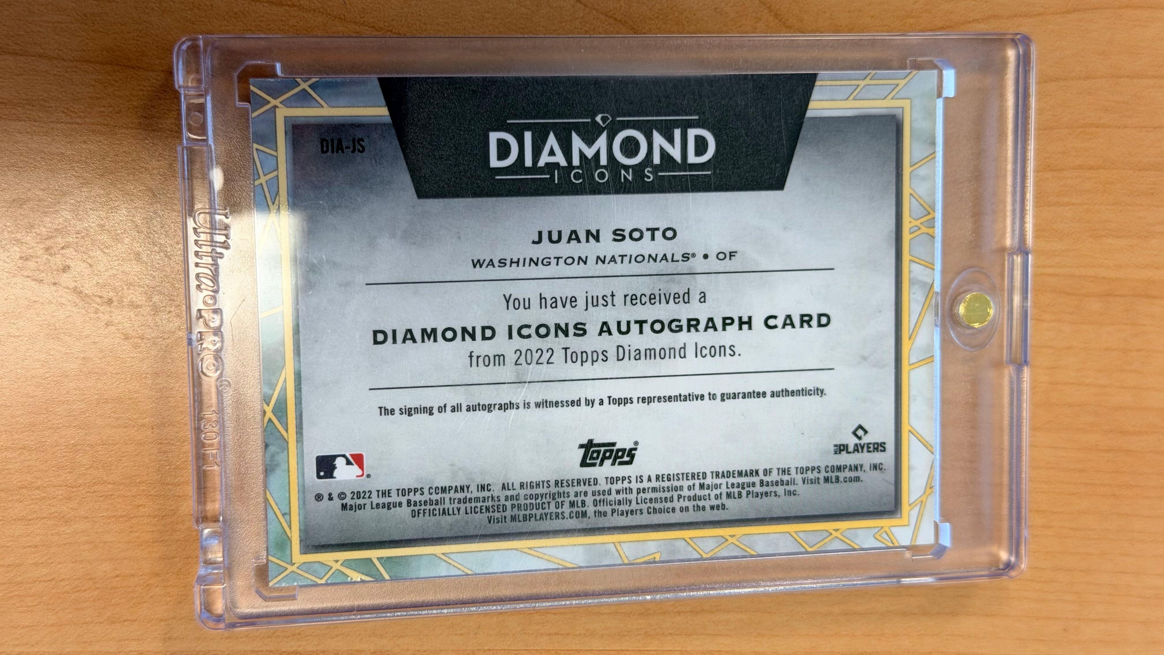 2022 Topps Diamond Icons - Diamond Icons Autographs #DIA-JS Juan Soto #/25