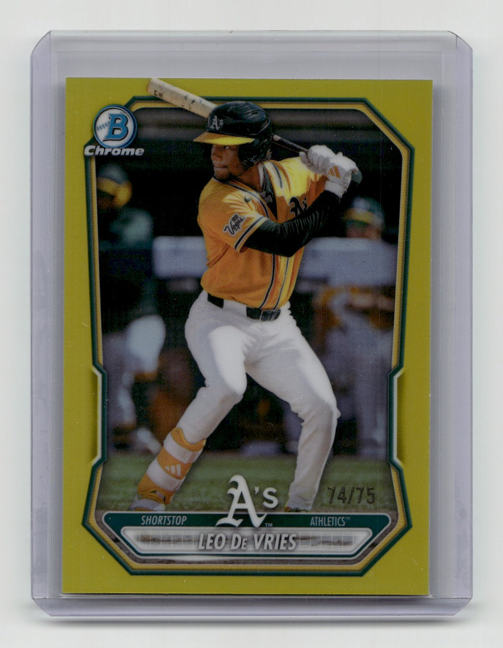 2026 Bowman Chrome #BCP-170 Leo De Vries Prospects Yellow Refractor #/75