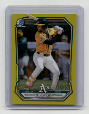 2026 Bowman Chrome #BCP-170 Leo De Vries Prospects Yellow Refractor #/75