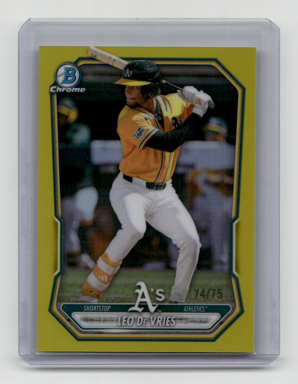 2026 Bowman Chrome #BCP-170 Leo De Vries Prospects Yellow Refractor #/75