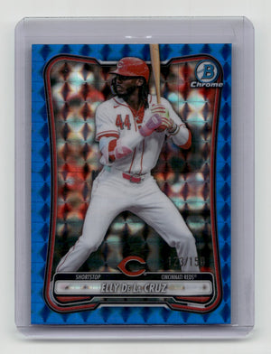 2026 Bowman Chrome #97 Elly De La Cruz Blue Geometric Refractor #/150
