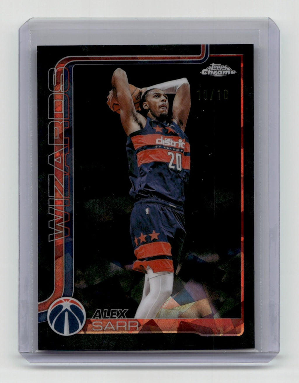 2025-26 Topps Chrome Update Sapphire #TCA-AS Alex Sarr Autographs Black /10