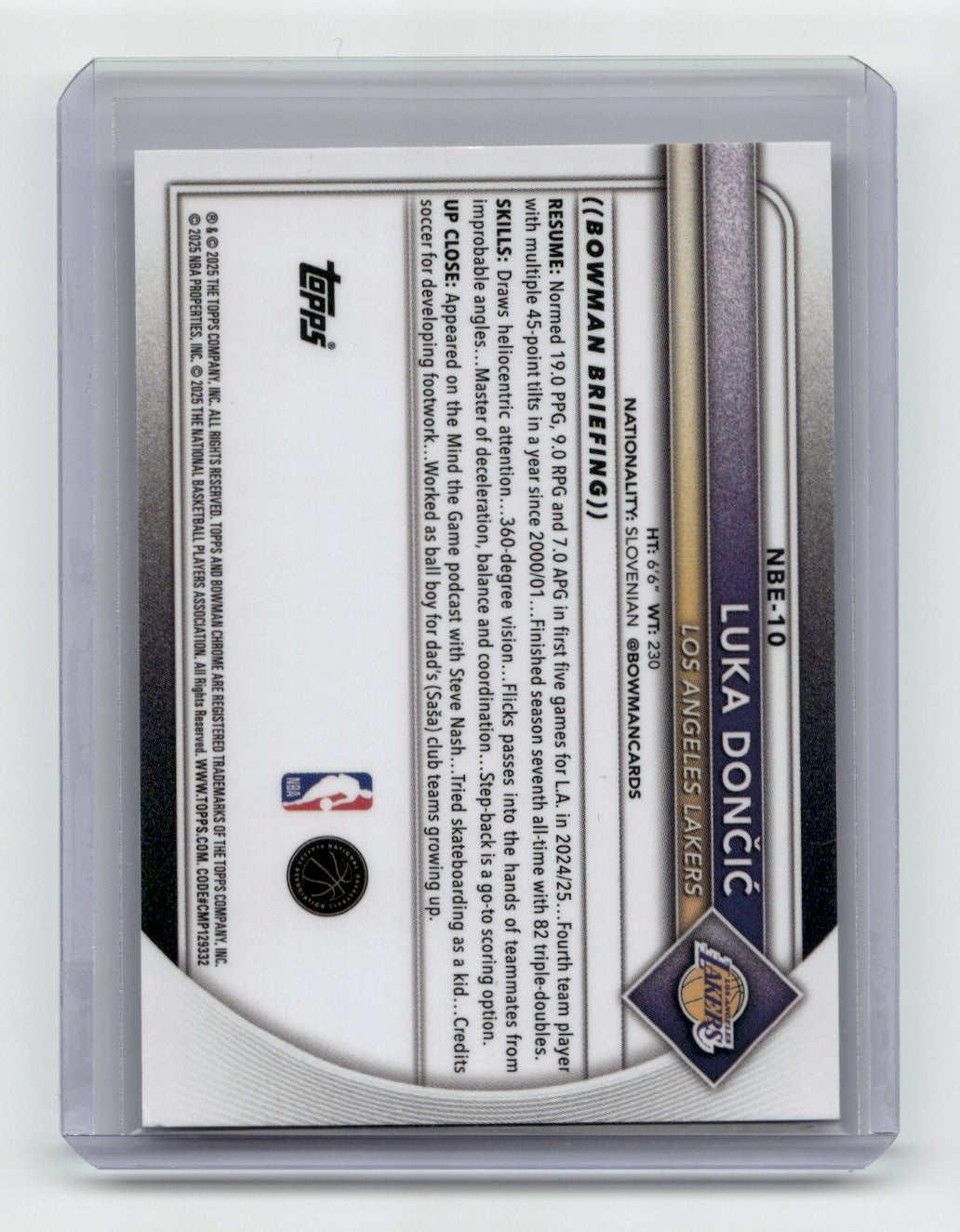 2025-26 Bowman #NBE-10 Luka Dončić Etched In Glass Variations