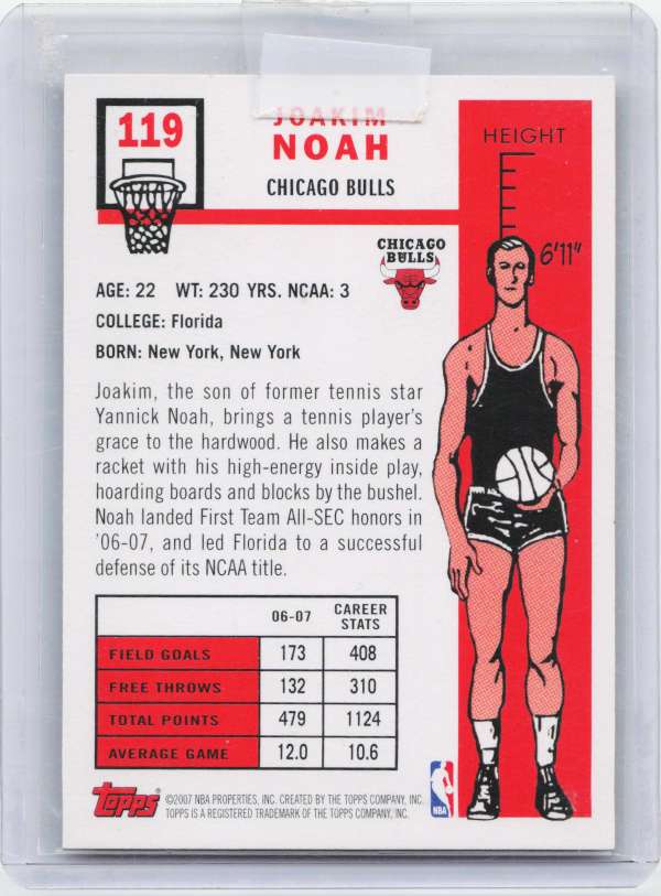 2007-08 Topps - 1957-58 Variations Gold #119 Joakim Noah Near Mint